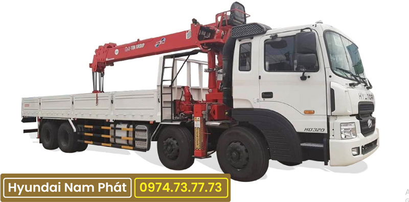 Xe Tải Hyundai HD320 4 Chân Gắn Cẩu 12 Tấn Atom 1205